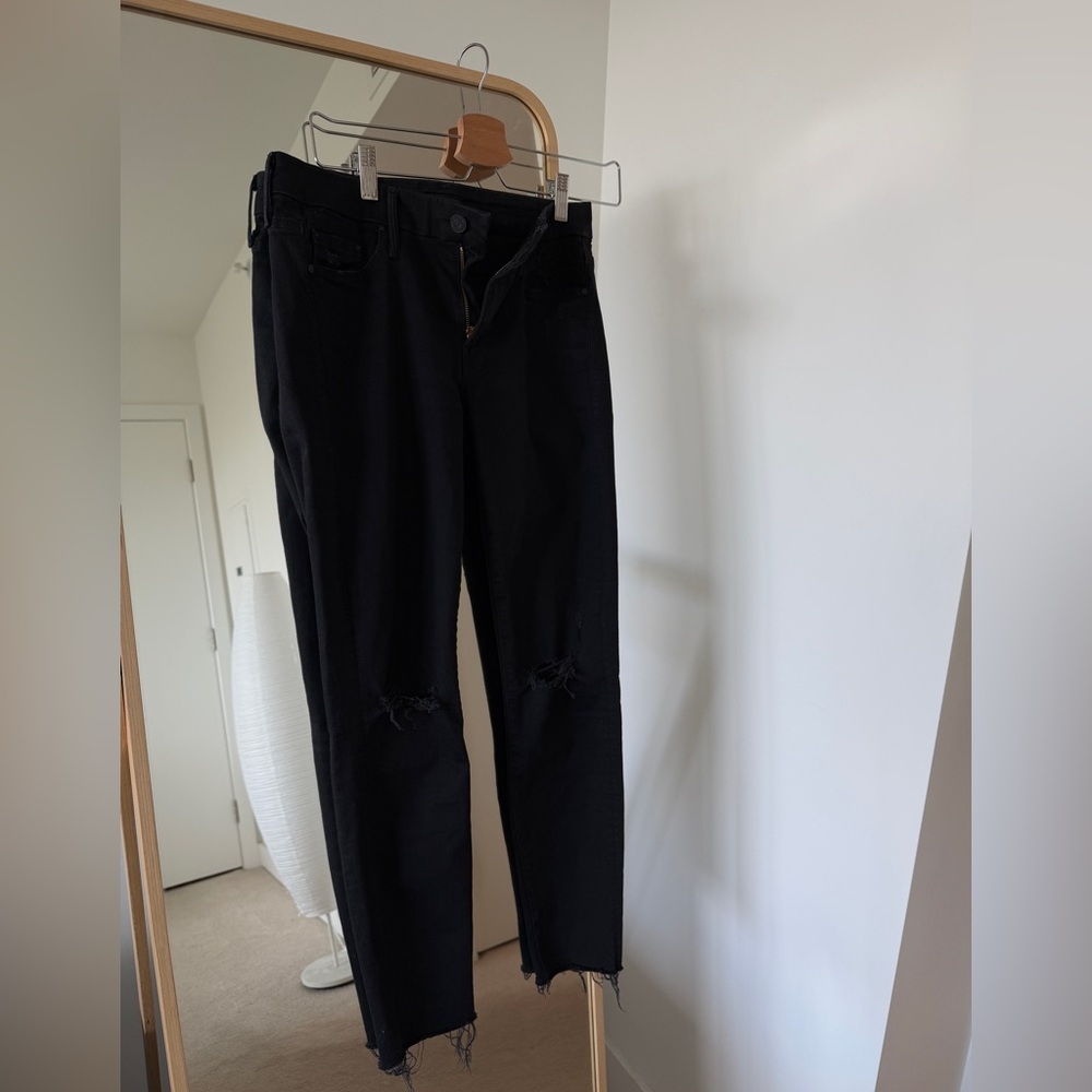 MOTHER Denim Looker Ankle Fray Mid-waist Skinny Jeans Size 27